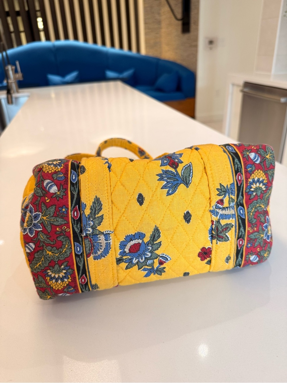 Rare Vintage 90s Y2K Vera Bradley French Yellow Small Duffle Bag Made USA - Picture 6 of 15